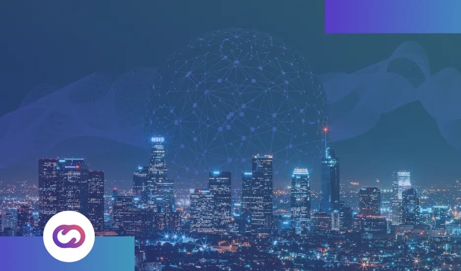 Smart city street with LoRaWAN-connected urban infrastructure