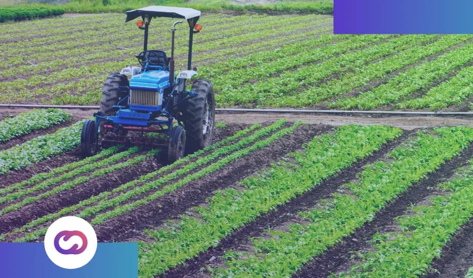 Agricultural field monitored with LoRaWAN smart farming sensors