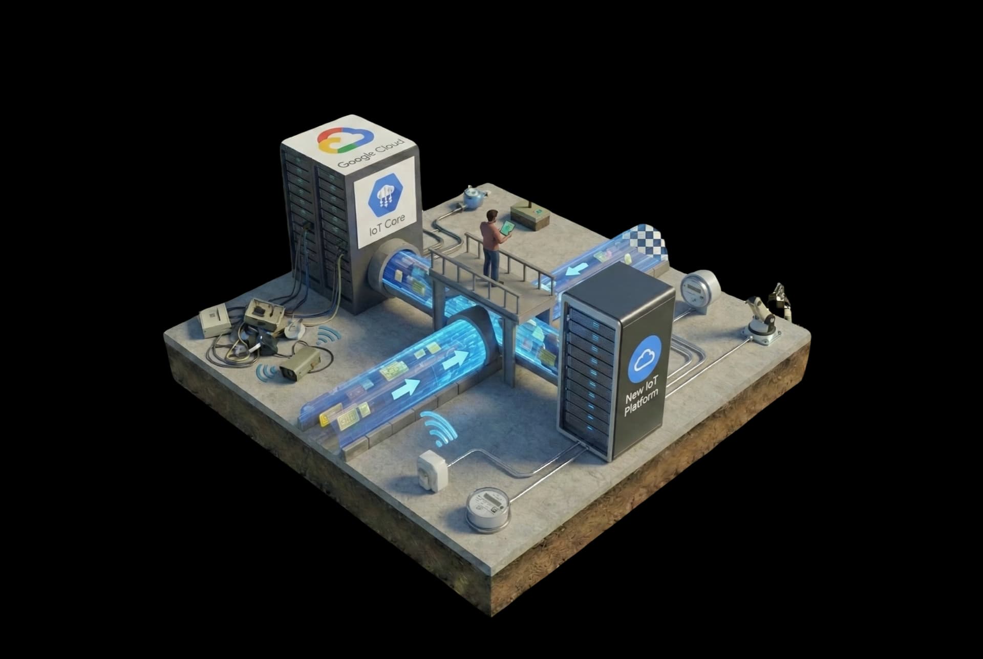 从 Google IoT Core 迁移,使用