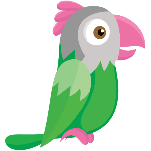 Logo de perroquet vert et gris de la plateforme de support Tawk.to