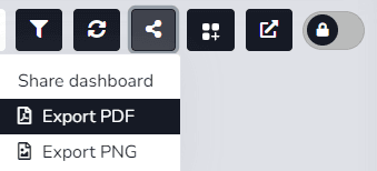 Dropdown-Menü der Teilen-Schaltfläche mit ausgewählter Option PDF exportieren