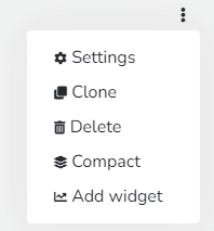 Menu d'options d'un groupe affichant Ajouter un widget