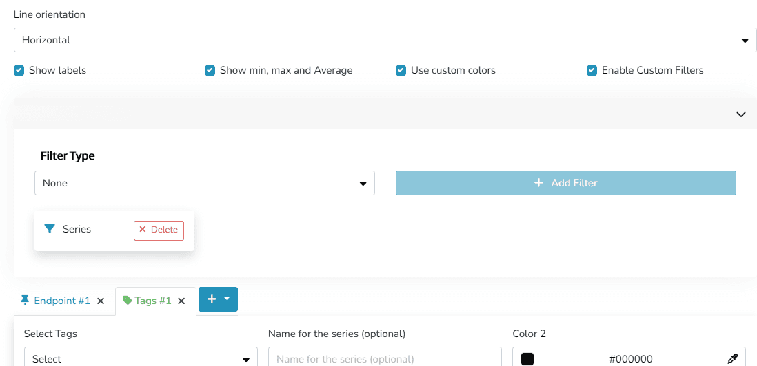 Anzeigeoptionen und Filter in den Einstellungen des Verlaufs-Widgets