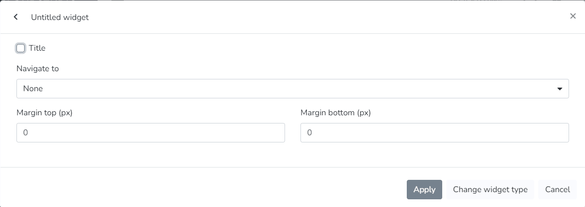 Paramètres du widget Puissance maximale journalière avec titre, navigation et marges