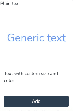 Aperçu et bouton pour ajouter le widget Texte brut