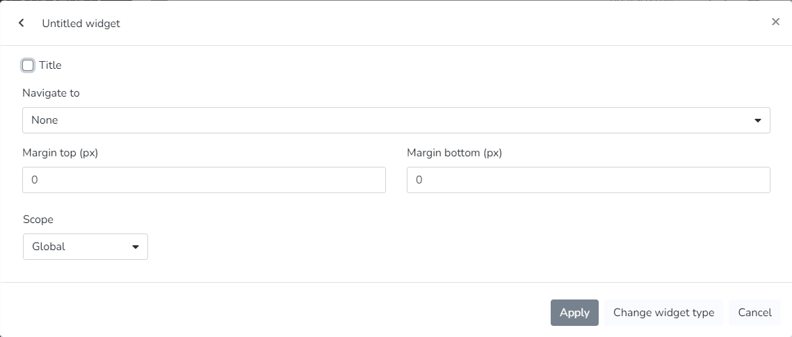 Paramètres du widget Consommation d'énergie passée et prévue avec titre, marges et portée