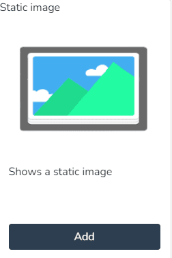 Aperçu et bouton pour ajouter le widget Image statique