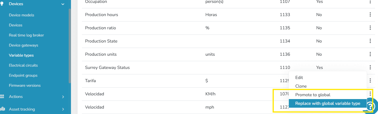 Kontextmenü einer Variable mit ausgewählter Option Mit globaler Variable ersetzen