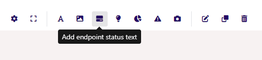 Werkzeugleiste der Ansichten mit der Schaltfläche zum Hinzufügen eines Endpunkt-Statustexts