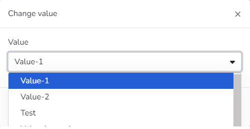 Dialog Wert ändern mit der Liste der Zustände einer diskreten Variable