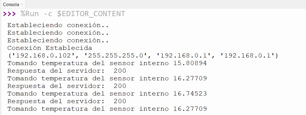 Figure 01 - Successful data communication to Cloud Studio