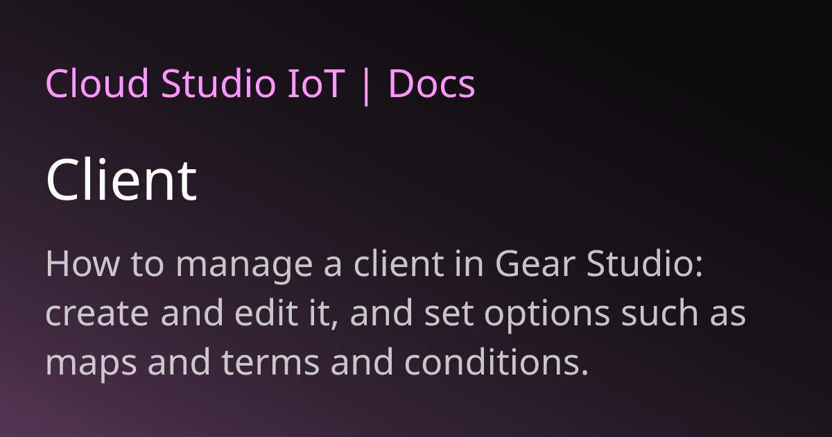 Client | Cloud Studio IoT
