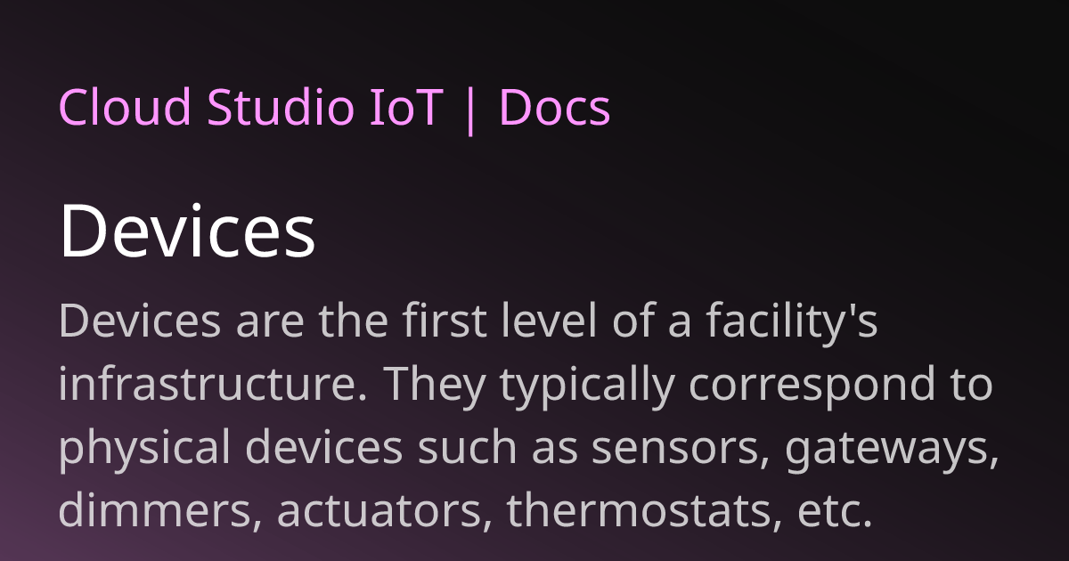 Devices | Cloud Studio IoT