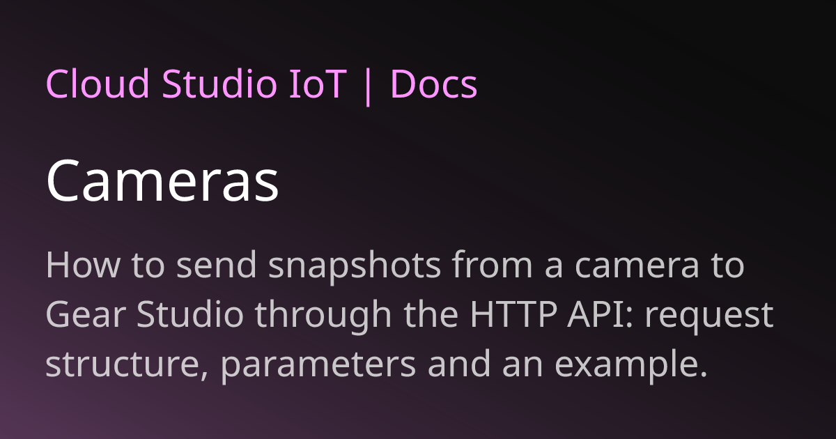 Camera Cloud Computing Cameras | Cloud Studio IoT