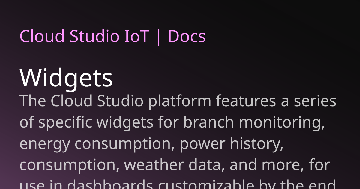 Widgets | Cloud Studio IoT