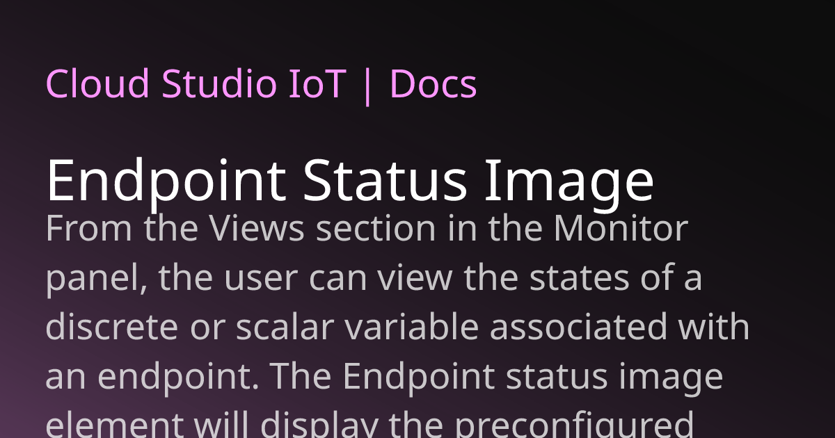 Endpoint Status Image | Cloud Studio IoT