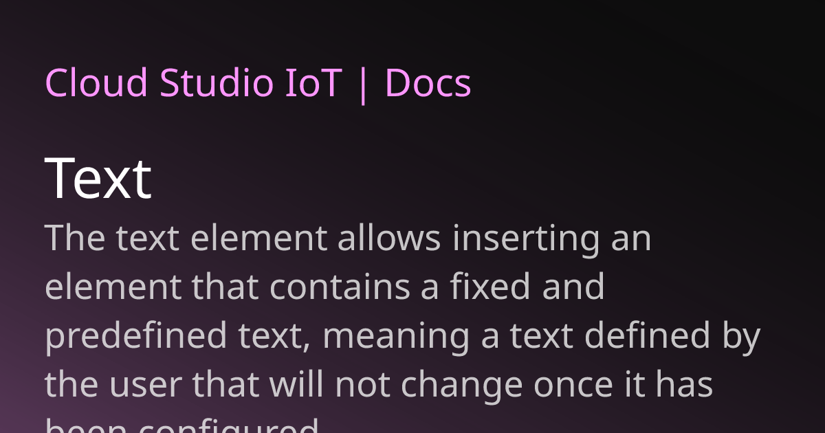 Predefined Text Meaning Text | Cloud Studio IoT