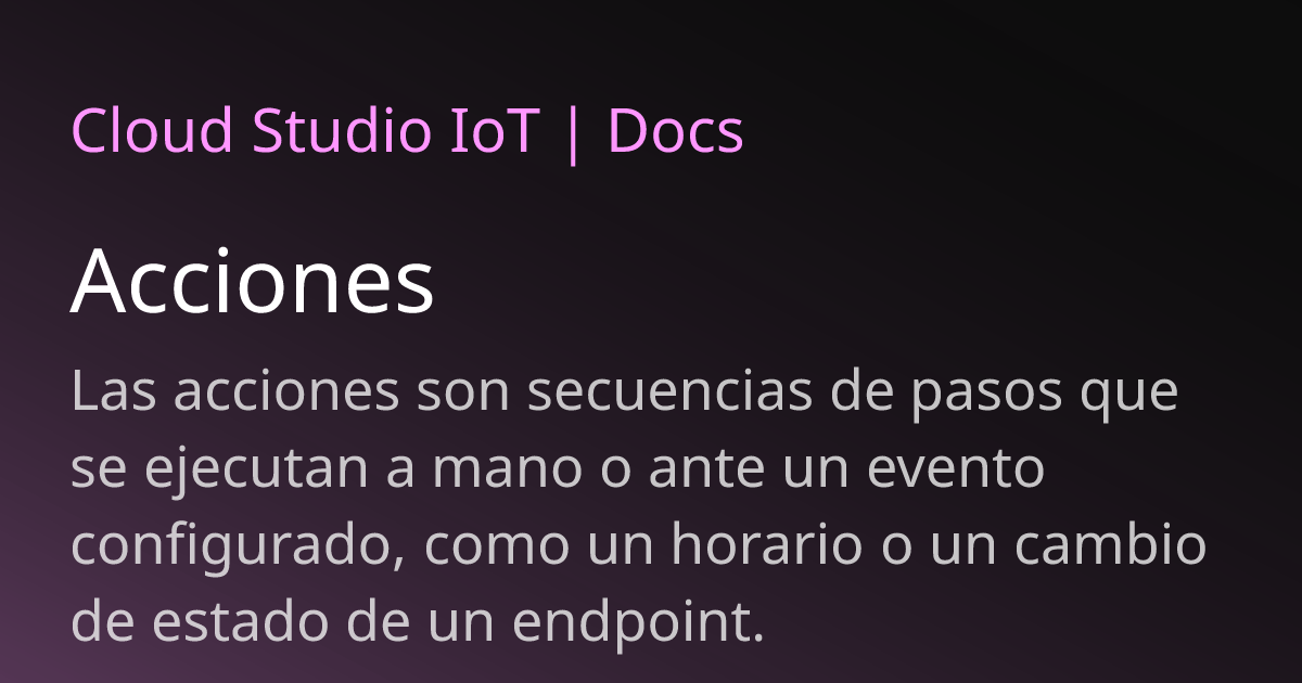 Acciones | Cloud Studio IoT