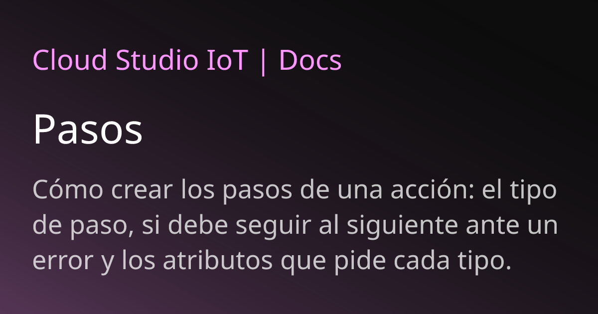 Pasos | Cloud Studio IoT