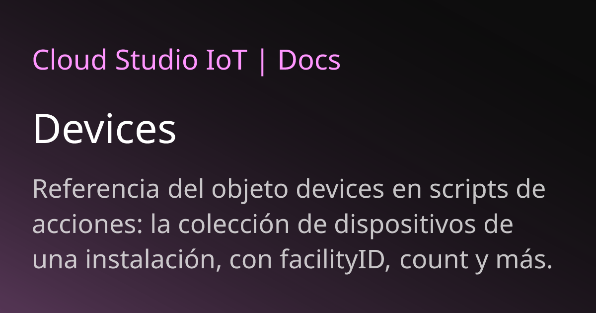 Devices | Cloud Studio IoT