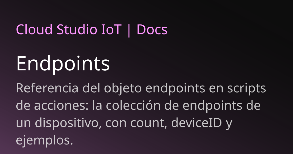 Endpoints | Cloud Studio IoT
