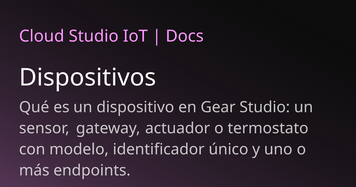 Dispositivos | Cloud Studio IoT