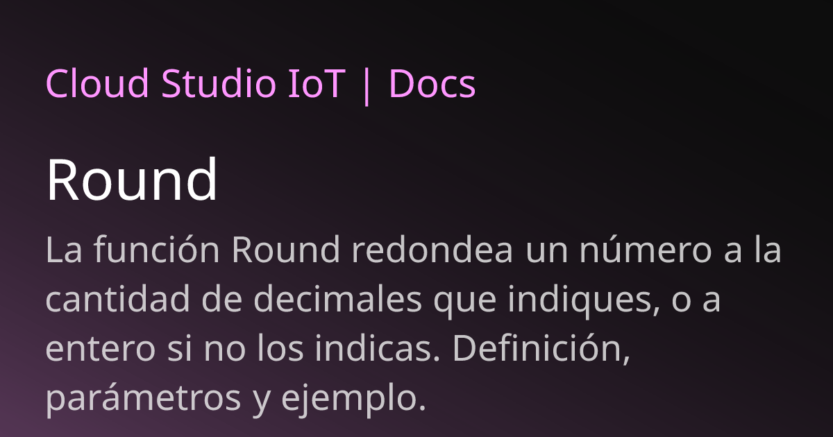 Round | Cloud Studio IoT