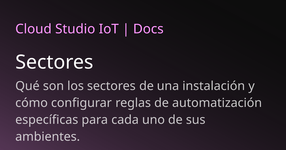 Sectores | Cloud Studio IoT