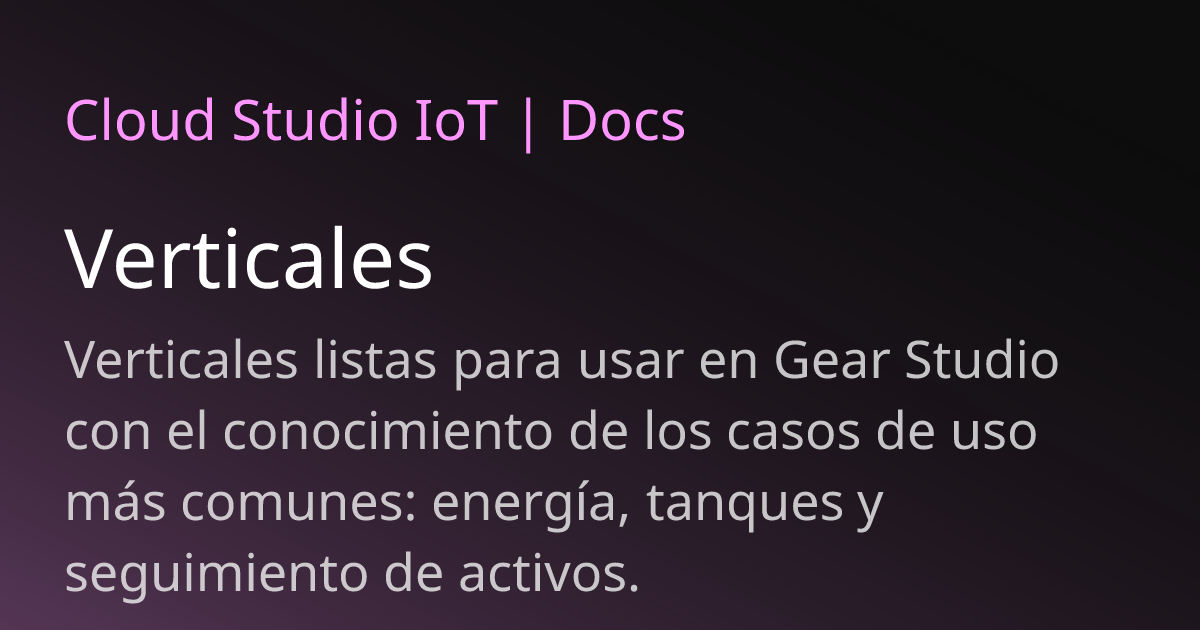 Verticales | Cloud Studio IoT