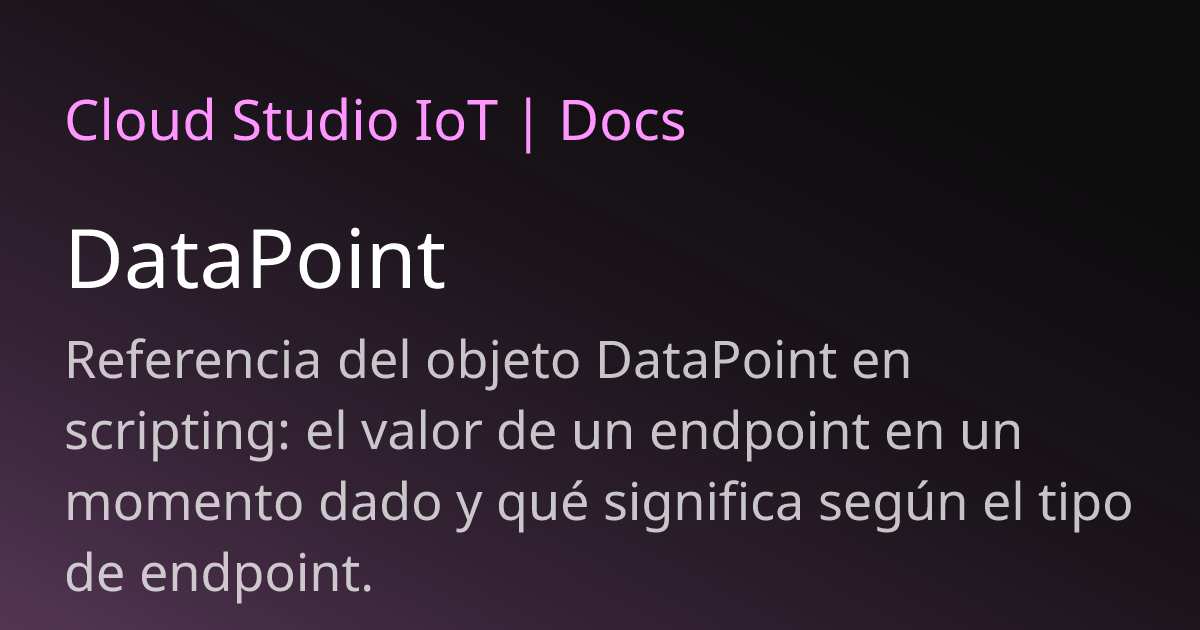 DataPoint | Cloud Studio IoT