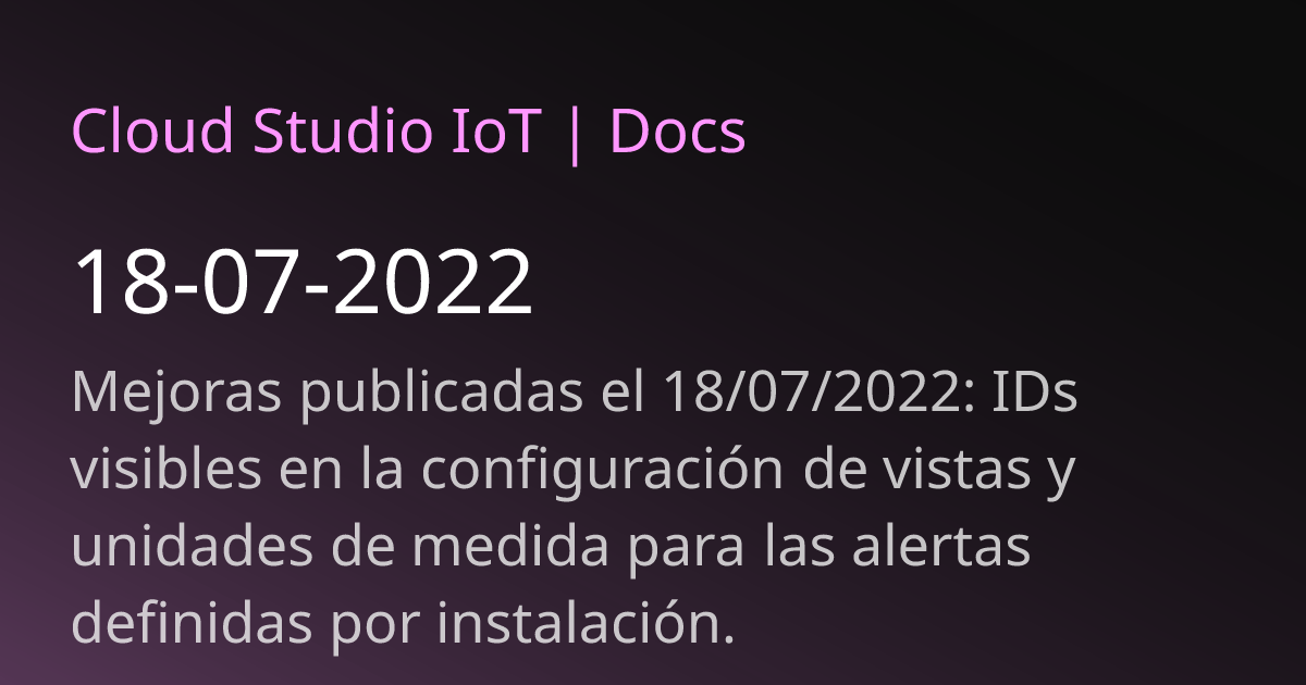 18-07-2022 | Cloud Studio IoT