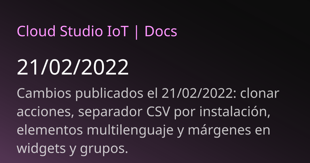 21/02/2022 | Cloud Studio IoT