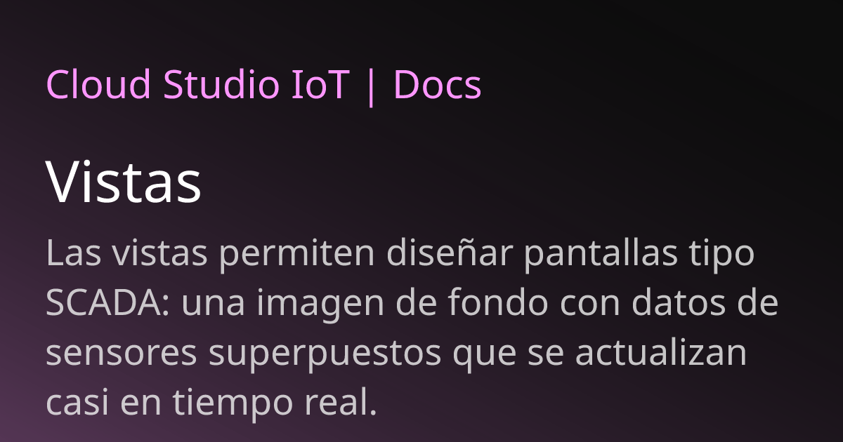 Vistas | Cloud Studio IoT
