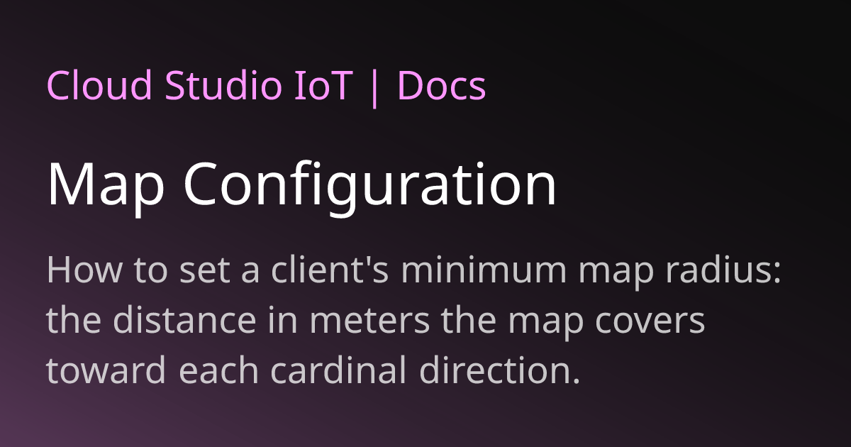 Map Configuration | Cloud Studio IoT