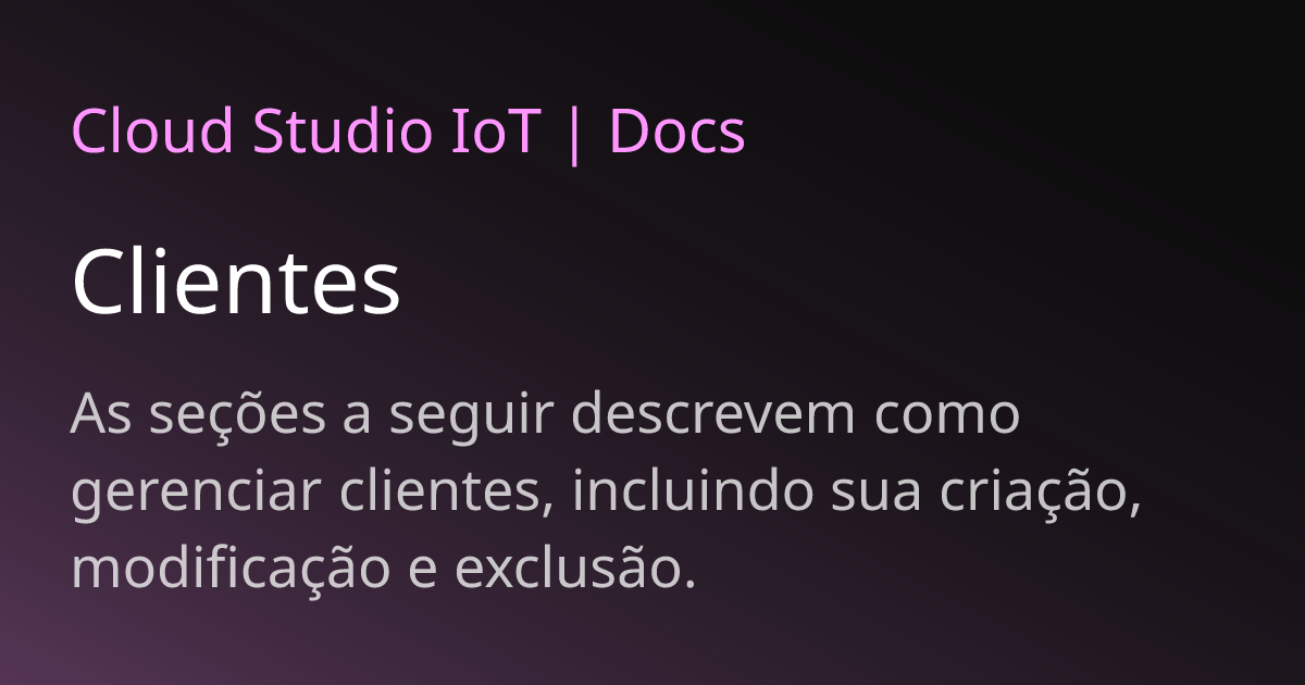 Clients | Cloud Studio IoT